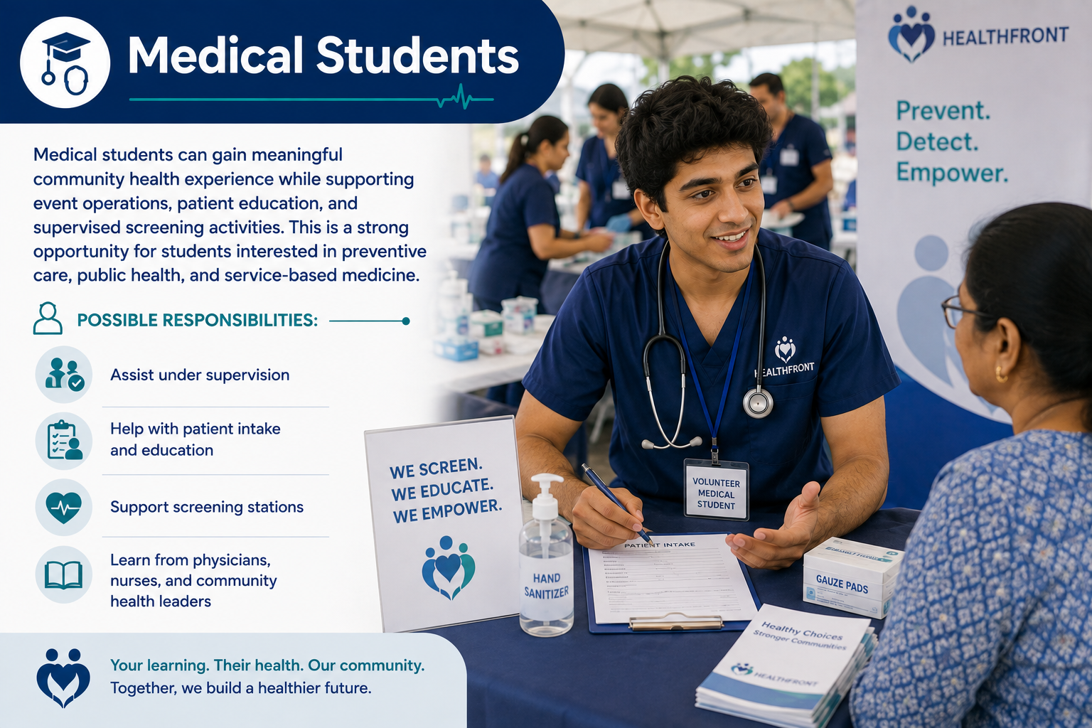 Medical Students volunteers with HealthFront